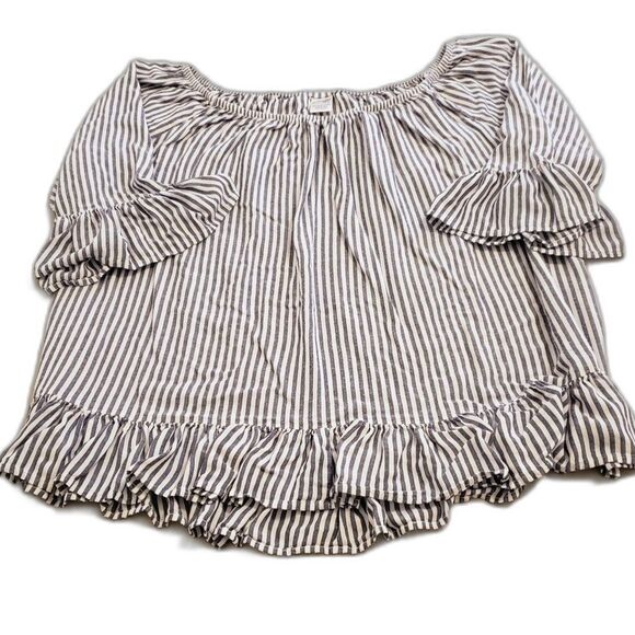 Terra & Sky Blue and White Striped Blouse - Picture 4 of 6